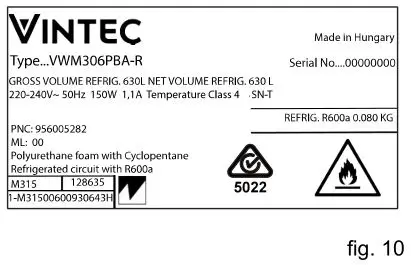 VINTEC Bottle Multi Zone Wine Storage Cabinet - Fig. 10