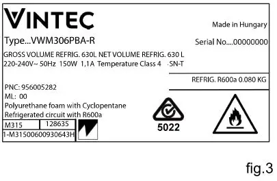 VINTEC Bottle Multi Zone Wine Storage Cabinet - Fig. 3