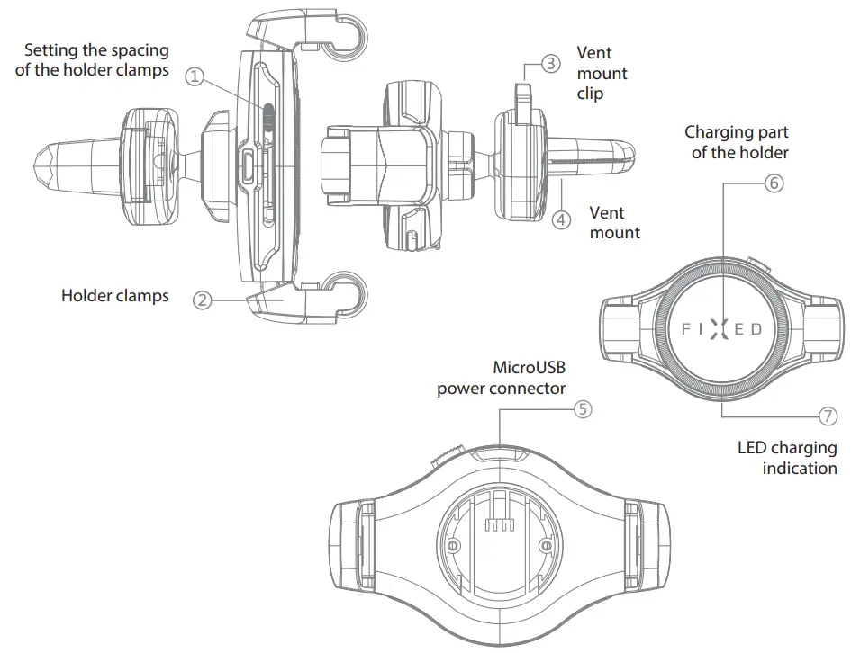 FIXROL BK Fixed Roll Holder with Wireless Charging