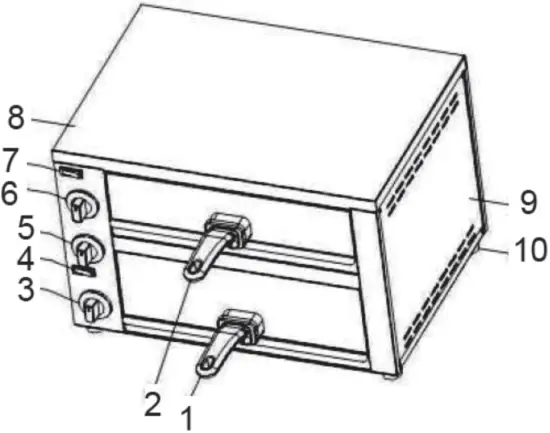 KLARSTEIN 10034579 VESUVIO Pizza Oven DEVICE OVERVIEW B