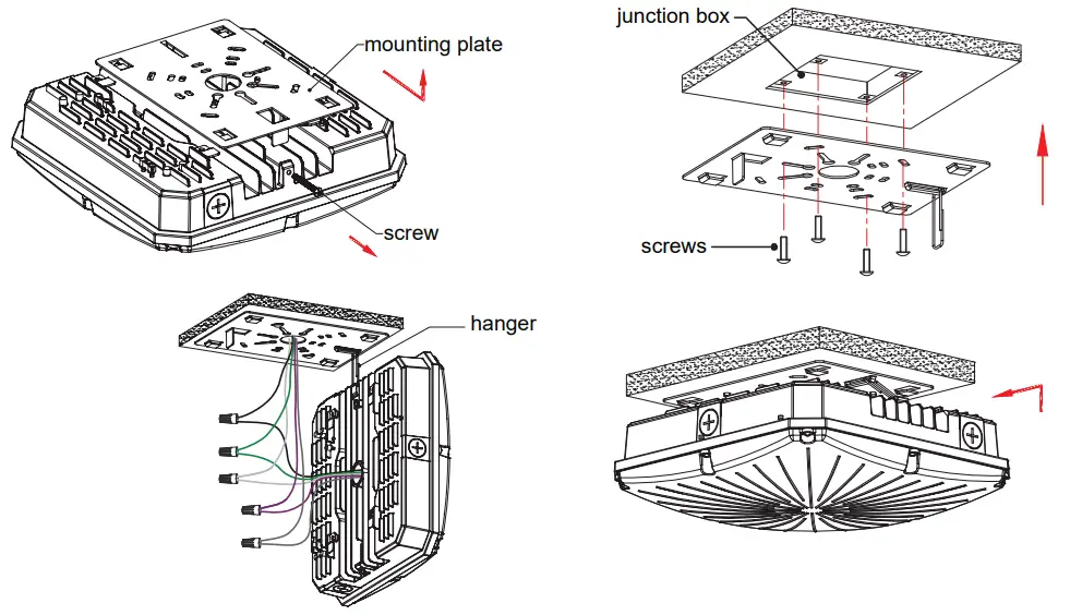 SUPER BRIGHT LEDS LCGP-50KC-70W LED Parking Garage and Canopy Light - Wiring Diagram 1