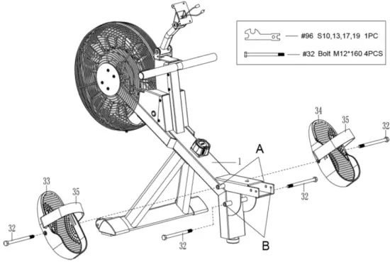 sunny Health Fitness SF RW5940 MAGNETIC AIR ROWER - Fig 3