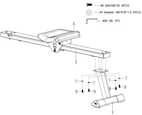 sunny Health Fitness SF RW5940 MAGNETIC AIR ROWER - Fig 5