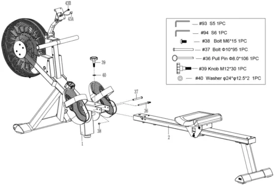 sunny Health Fitness SF RW5940 MAGNETIC AIR ROWER - Fig 6
