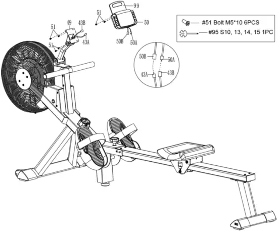 sunny Health Fitness SF RW5940 MAGNETIC AIR ROWER - Fig 7