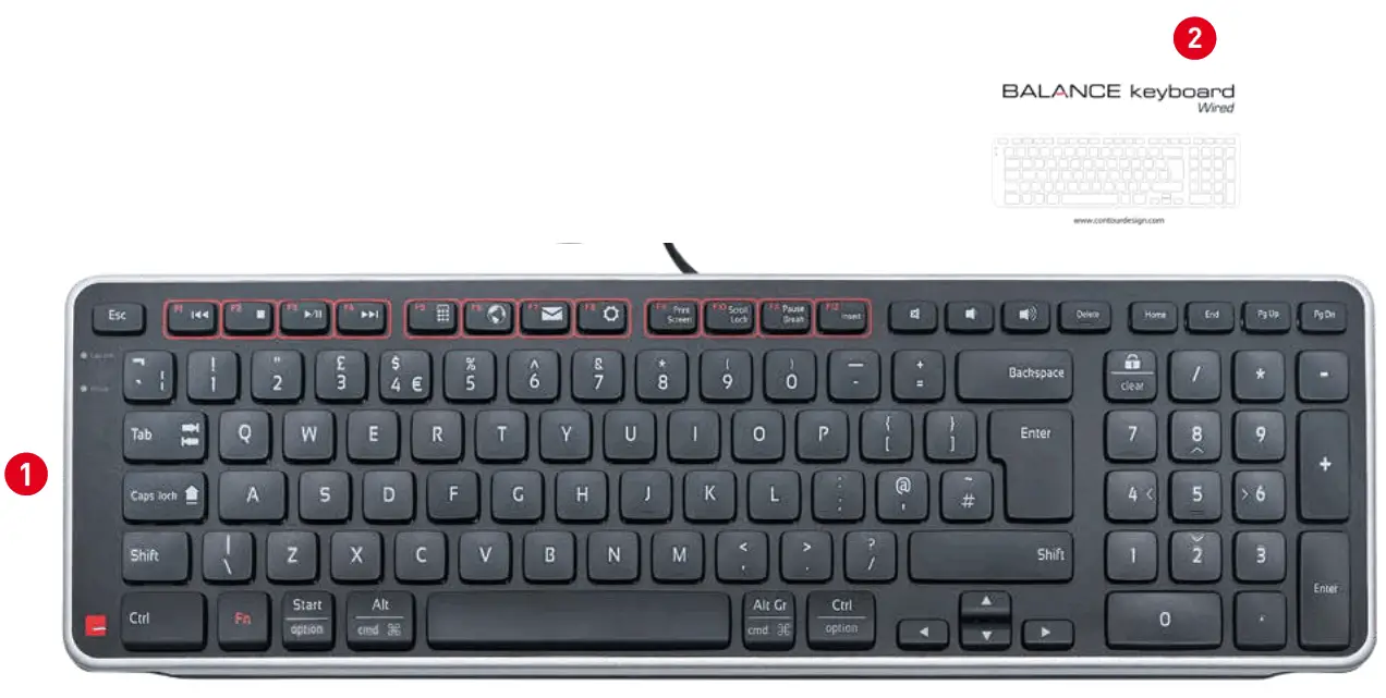 contour Balance Wired Keyboard - Box content