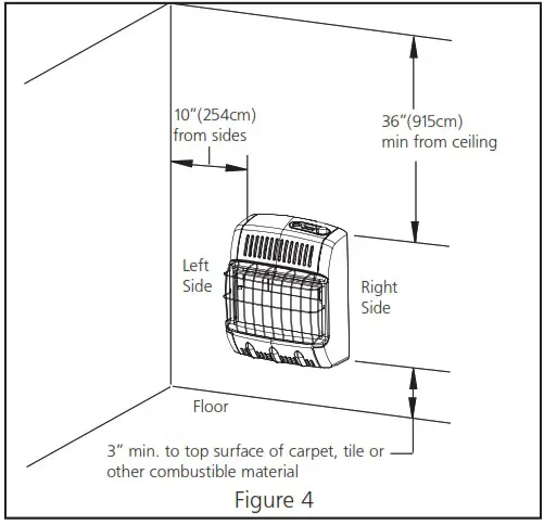 Mr Heater MHVFDF10RT Universal Unvented Room Heater - LOCATING HEATER