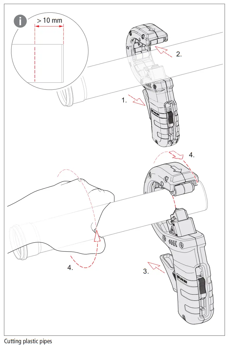 KNIPEX 90 23 01 BK DP50 Pipe Cutter - Cutting plastic pipes