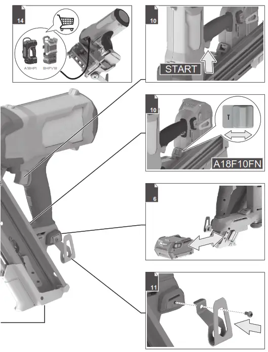 AEG A18F10FN 18V F-RAPIDFIRE 10GA 30-34° Framing Nailer - 3