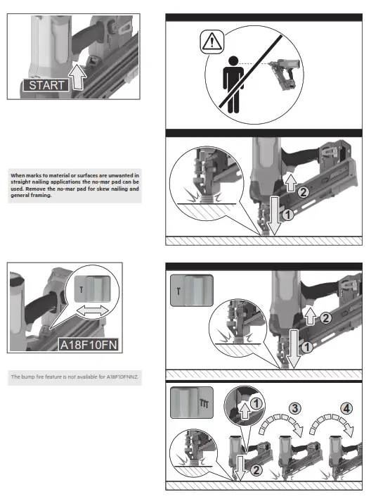 AEG A18F10FN 18V F-RAPIDFIRE 10GA 30-34° Framing Nailer - 8
