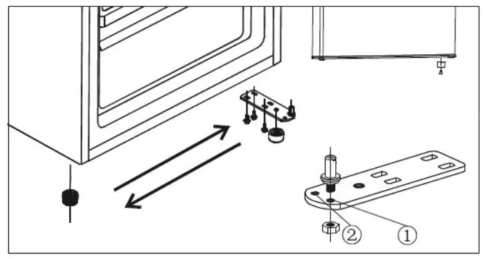 DOMO DO91122 Fridge with Freezer Section - door