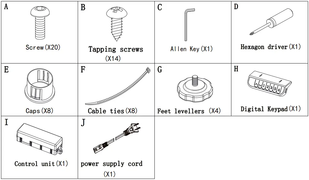 honey joy TOPB003556 Electric 46 in White Steel Standing Desk Frame Adjustable Motorized Sit Stand Desk Base - FIGURE 1