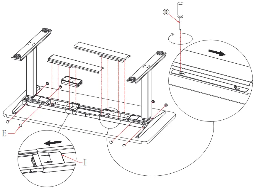honey joy TOPB003556 Electric 46 in White Steel Standing Desk Frame Adjustable Motorized Sit Stand Desk Base - FIGURE 10