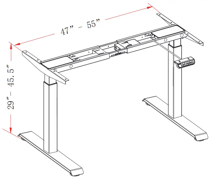 honey joy TOPB003556 Electric 46 in White Steel Standing Desk Frame Adjustable Motorized Sit Stand Desk Base - FIGURE 11