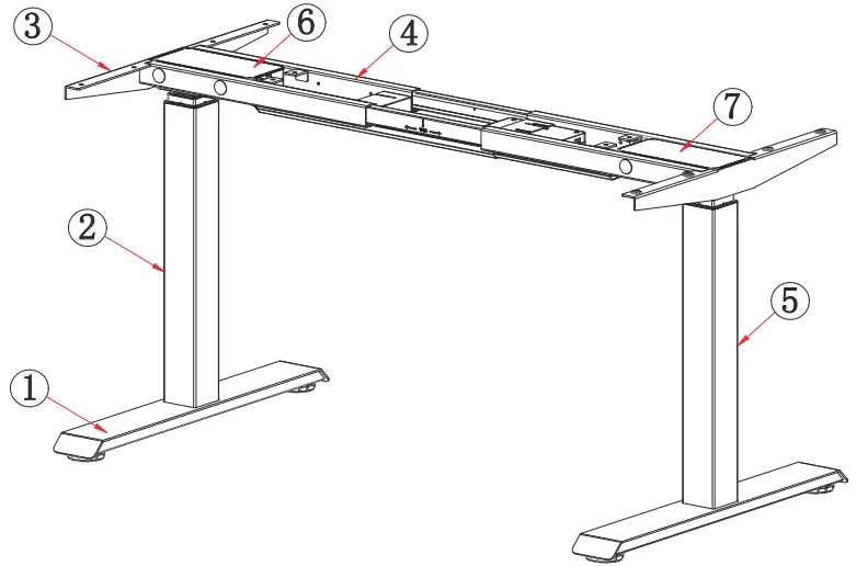 honey joy TOPB003556 Electric 46 in White Steel Standing Desk Frame Adjustable Motorized Sit Stand Desk Base - FIGURE 2