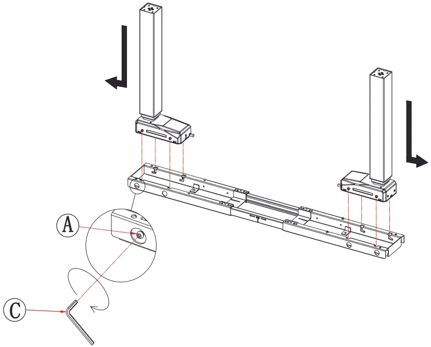 honey joy TOPB003556 Electric 46 in White Steel Standing Desk Frame Adjustable Motorized Sit Stand Desk Base - FIGURE 4