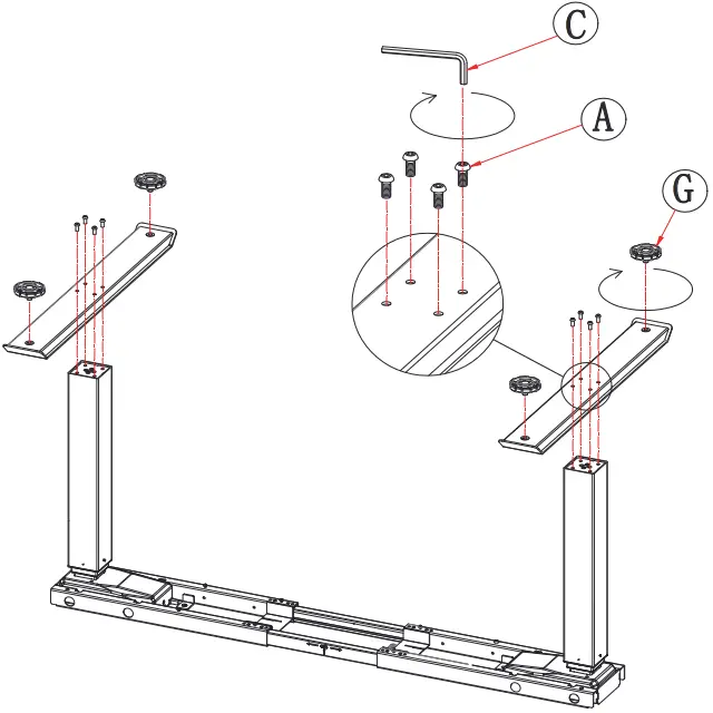 honey joy TOPB003556 Electric 46 in White Steel Standing Desk Frame Adjustable Motorized Sit Stand Desk Base - FIGURE 5