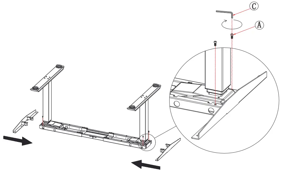 honey joy TOPB003556 Electric 46 in White Steel Standing Desk Frame Adjustable Motorized Sit Stand Desk Base - FIGURE 6