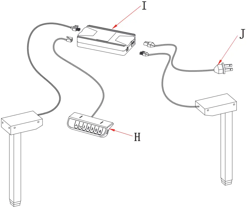 honey joy TOPB003556 Electric 46 in White Steel Standing Desk Frame Adjustable Motorized Sit Stand Desk Base - FIGURE 8