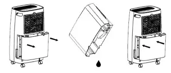 TRISTAR DH 5424 Portable Dehumidifier - EMPTYING THE DRAINAGE TANK