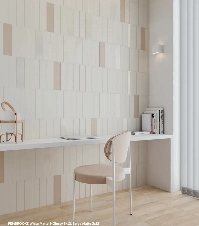 PEMBROOKE White Matte & Glossy 3x12, Beige Matte 3x12