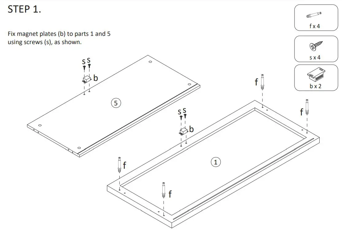 Anmytek H00 Series Two Doors Storage Cabinet with Rattan Texture Instruction Manual - ASSEMBLY STEPS 1
