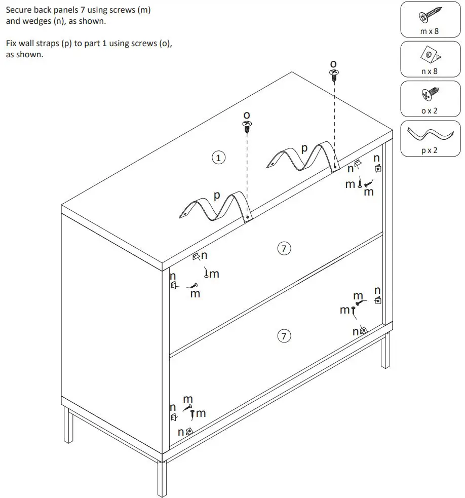 Anmytek H00 Series Two Doors Storage Cabinet with Rattan Texture Instruction Manual - ASSEMBLY STEPS 10