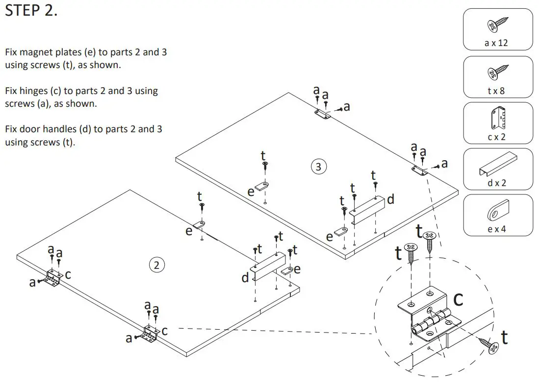 Anmytek H00 Series Two Doors Storage Cabinet with Rattan Texture Instruction Manual - ASSEMBLY STEPS 2