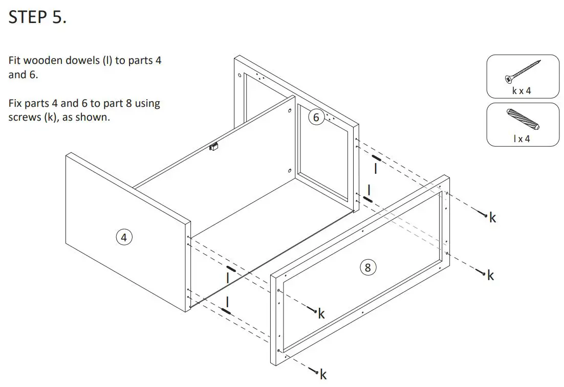 Anmytek H00 Series Two Doors Storage Cabinet with Rattan Texture Instruction Manual - ASSEMBLY STEPS 5