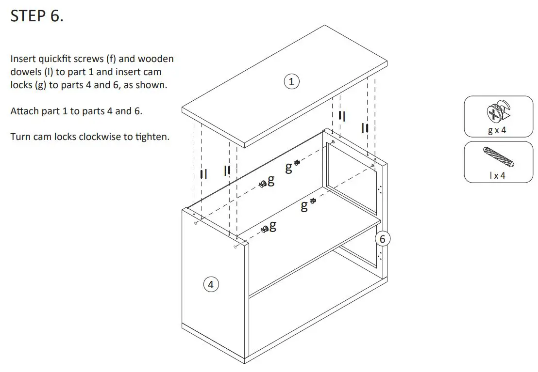 Anmytek H00 Series Two Doors Storage Cabinet with Rattan Texture Instruction Manual - ASSEMBLY STEPS 6