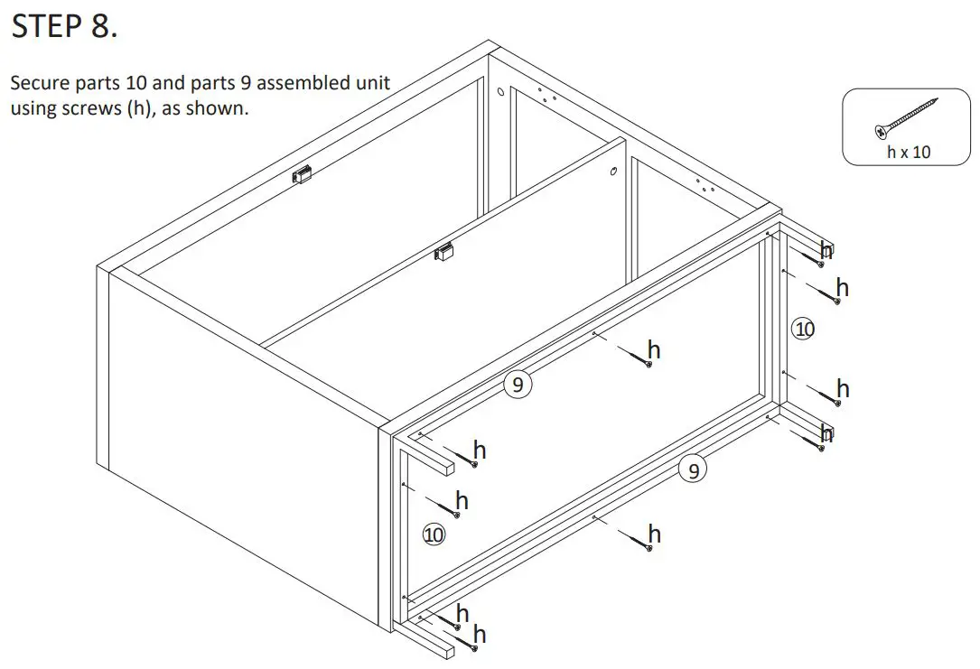 Anmytek H00 Series Two Doors Storage Cabinet with Rattan Texture Instruction Manual - ASSEMBLY STEPS 8