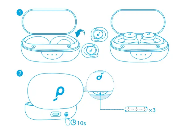 soundcore Sport X10 Workout Earbuds - LED