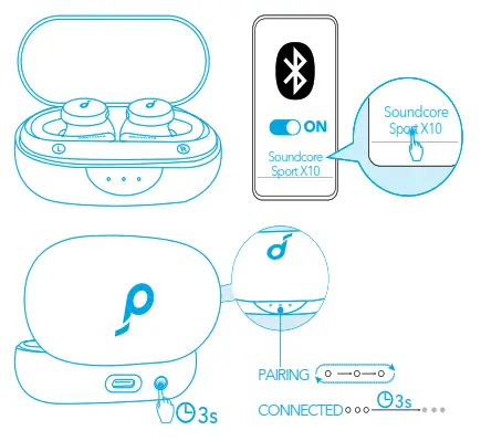 soundcore Sport X10 Workout Earbuds - Pairing