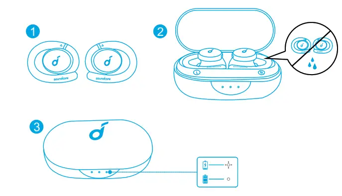 soundcore Sport X10 Workout Earbuds - charging