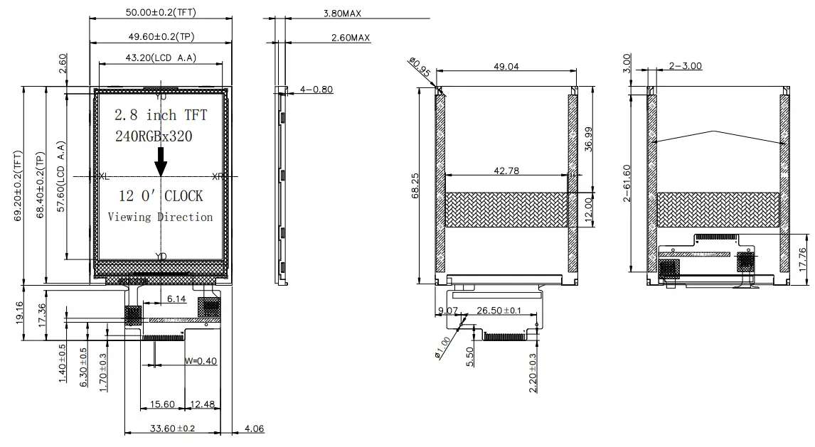 Surenoo STP0280A2 240320 Series TFT LCD Panel - 1