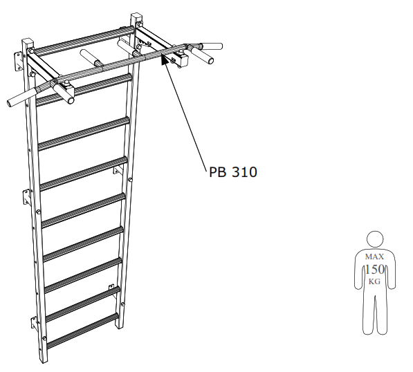 BenchK PB 310 Wooden Pull Up Bar - fig