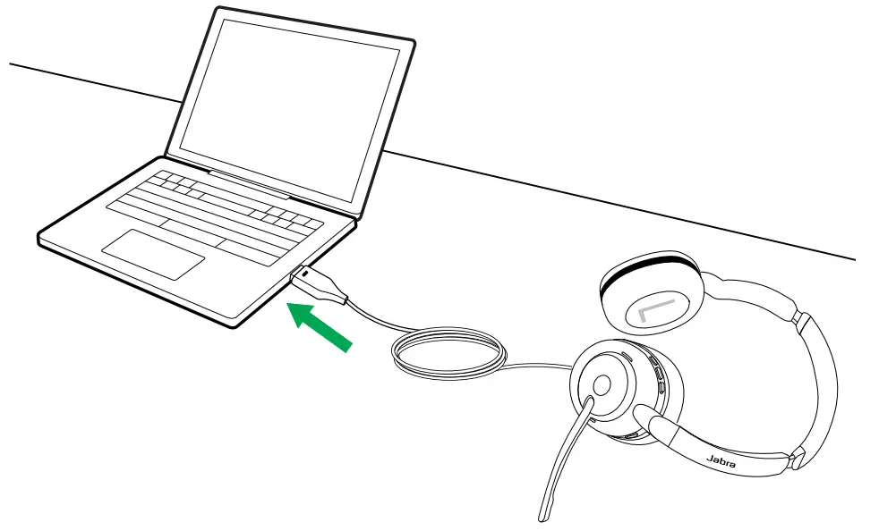 Jabra EVOLVE2 30 Wired Mono Headset - Connect to computer