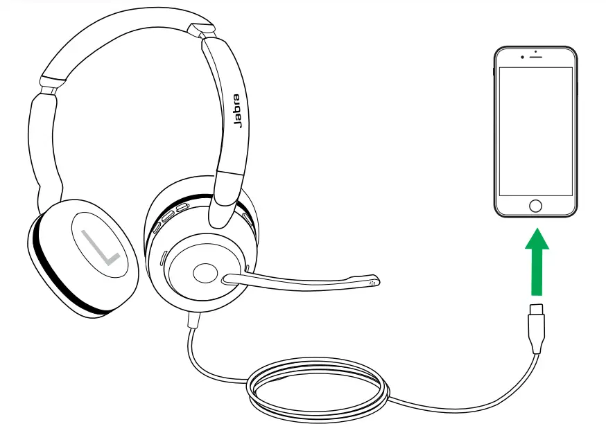 Jabra EVOLVE2 30 Wired Mono Headset - Connect to mobile devices