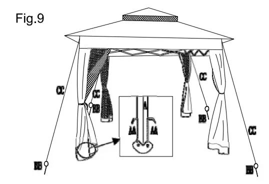 Sunjoy A109000102 Ryan 11x11 ft Gray Pop Up Portable Steel Gazebo - fig9
