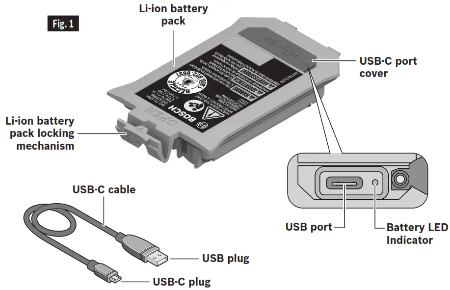 BOSCH GLM BAT Battery Power Tool - Figure 1