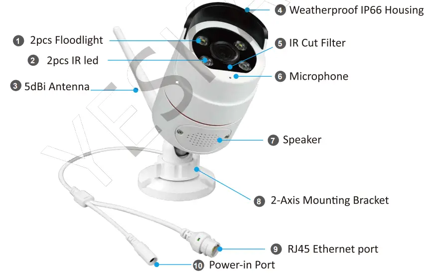 YESKAMO W512 US3004 1T WiFi Security Camera System