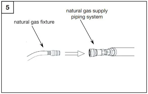 Sunbeam 9248 Urban Fire Pit Owner’s Manual - Plug the natural gas fixture into the natural gas supply piping system