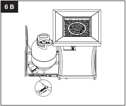 Sunbeam 9248 Urban Fire Pit Owner’s Manual - Secure the cylinder by tightening the screw in the bottom plate
