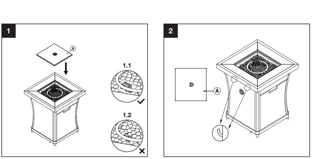 Sunbeam 9248 Urban Fire Pit Owner’s Manual - Turn assembled unit over to stand upright