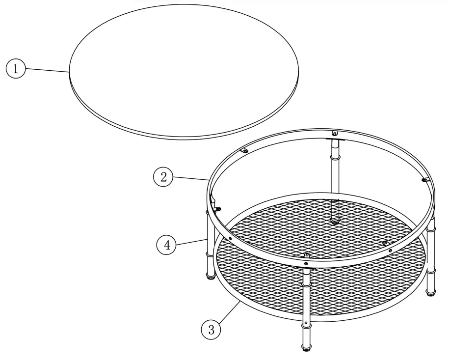 J E HOME GD-W88137484 2-Tier Single Panel Round Wood Coffee Table - fig 2
