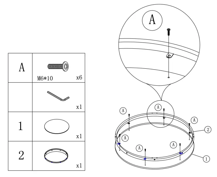 J E HOME GD-W88137484 2-Tier Single Panel Round Wood Coffee Table - fig 3
