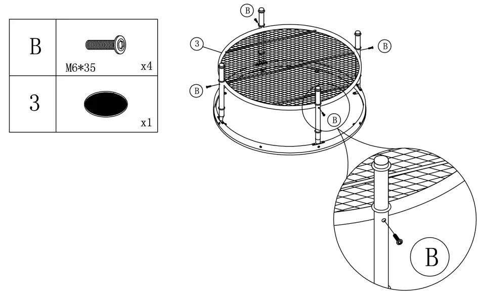 J E HOME GD-W88137484 2-Tier Single Panel Round Wood Coffee Table - fig 5