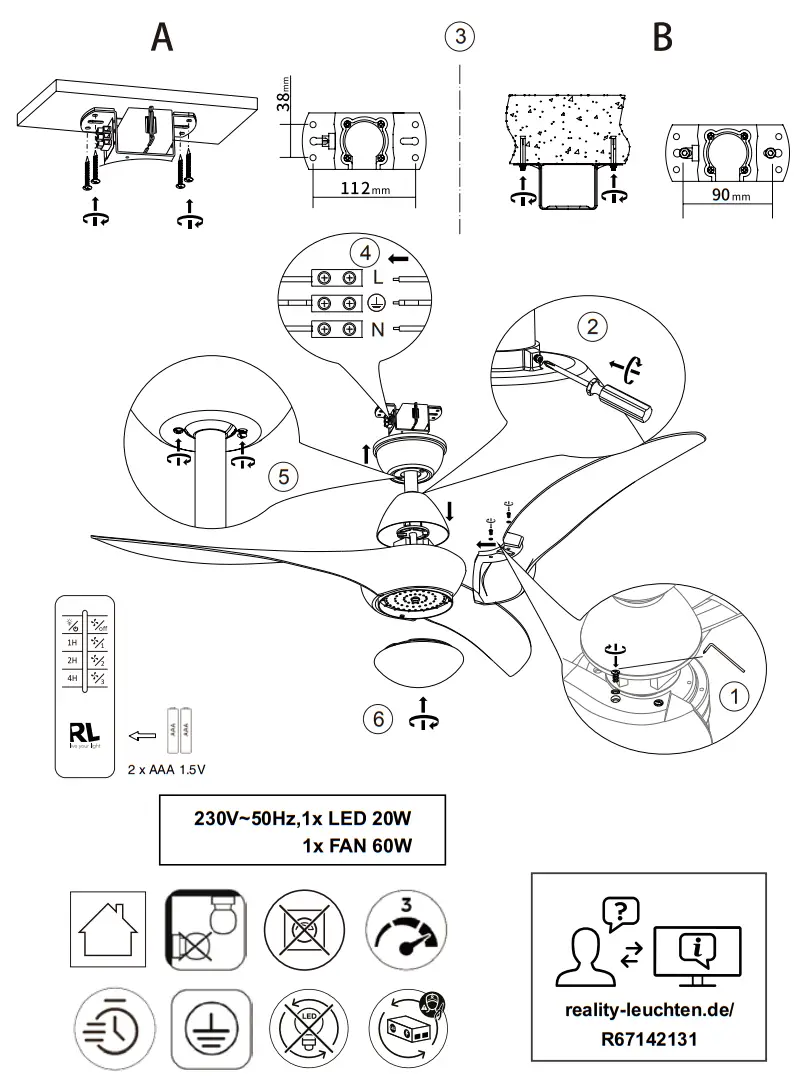 TRIO LIGHTING R67142132 LED Ceiling Fan - Figure 1