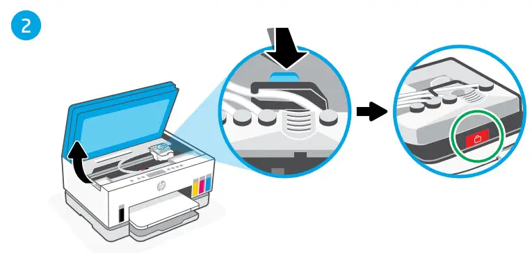 hp Smart Tank 670 Series All-in-One Printer - Pull the gray tab