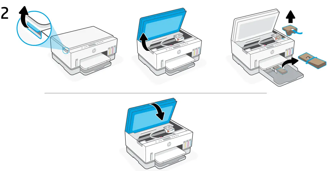 hp Smart Tank 670 Series All-in-One Printer - Remove all tape